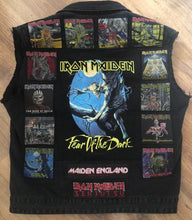 Load and play video in Gallery viewer, Fully Laden Iron Maiden: Trooper Edition Fear Of The Dark Patch Denim Cut-Off Battle Jacket
