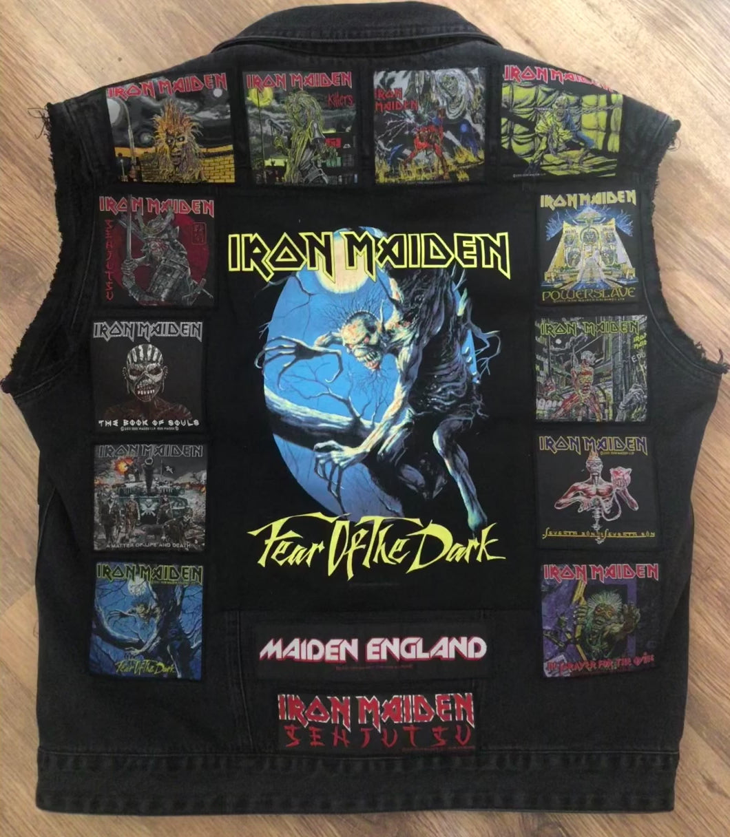 Fully Laden Iron Maiden: Trooper Edition Fear Of The Dark Patch Denim Cut-Off Battle Jacket
