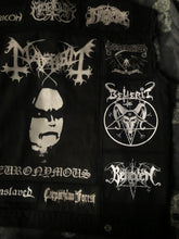 Load image into Gallery viewer, Black Metal Battle Jacket Cut-Off Denim Vest Mayhem Bathory Darkthrone Immortal Taake
