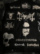 Load image into Gallery viewer, Black Metal Battle Jacket Cut-Off Denim Vest Mayhem Bathory Darkthrone Immortal Taake
