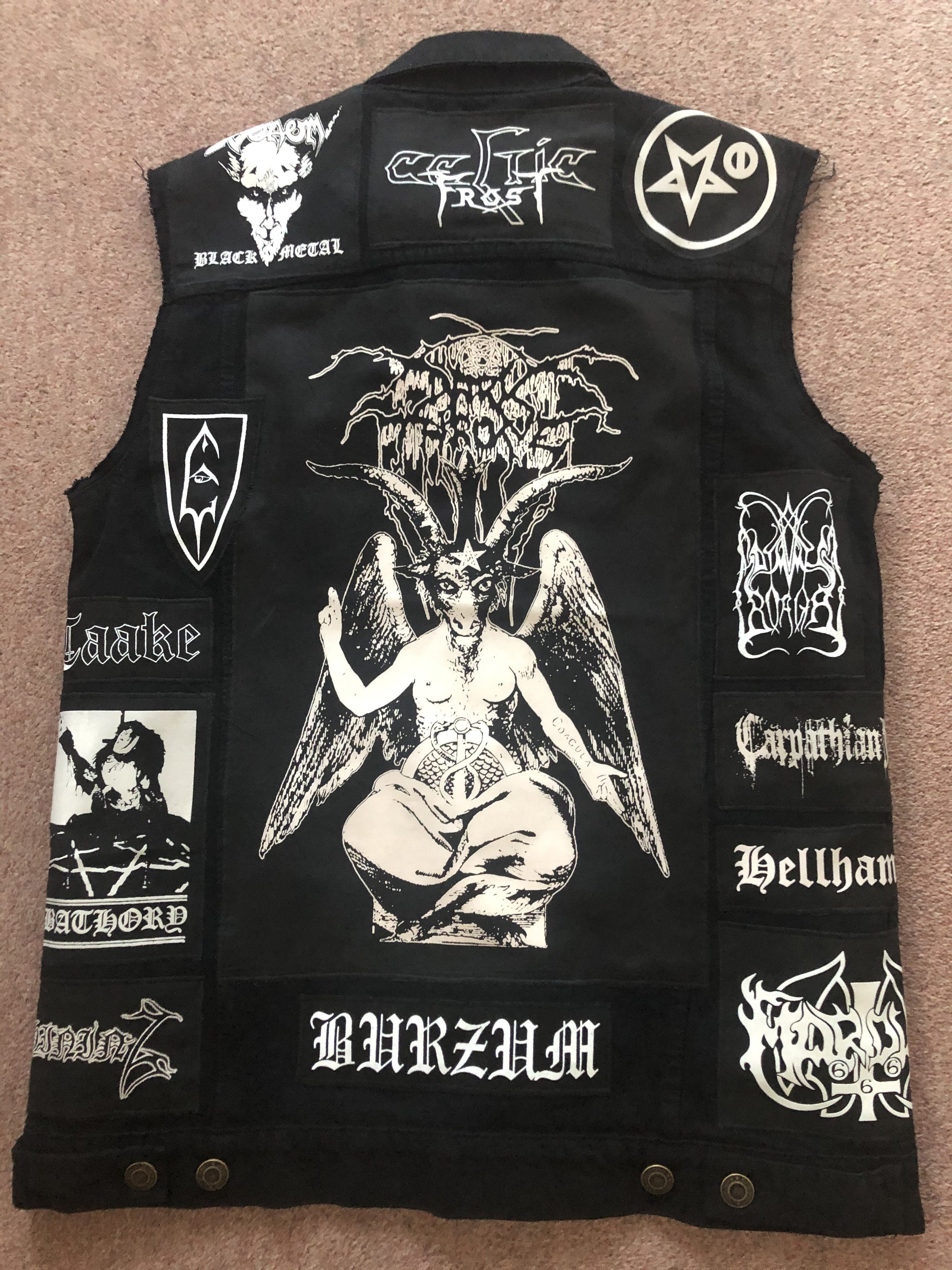 SVDDEN DEATH VIP Black Metal Denim Battle Jacket - Large store