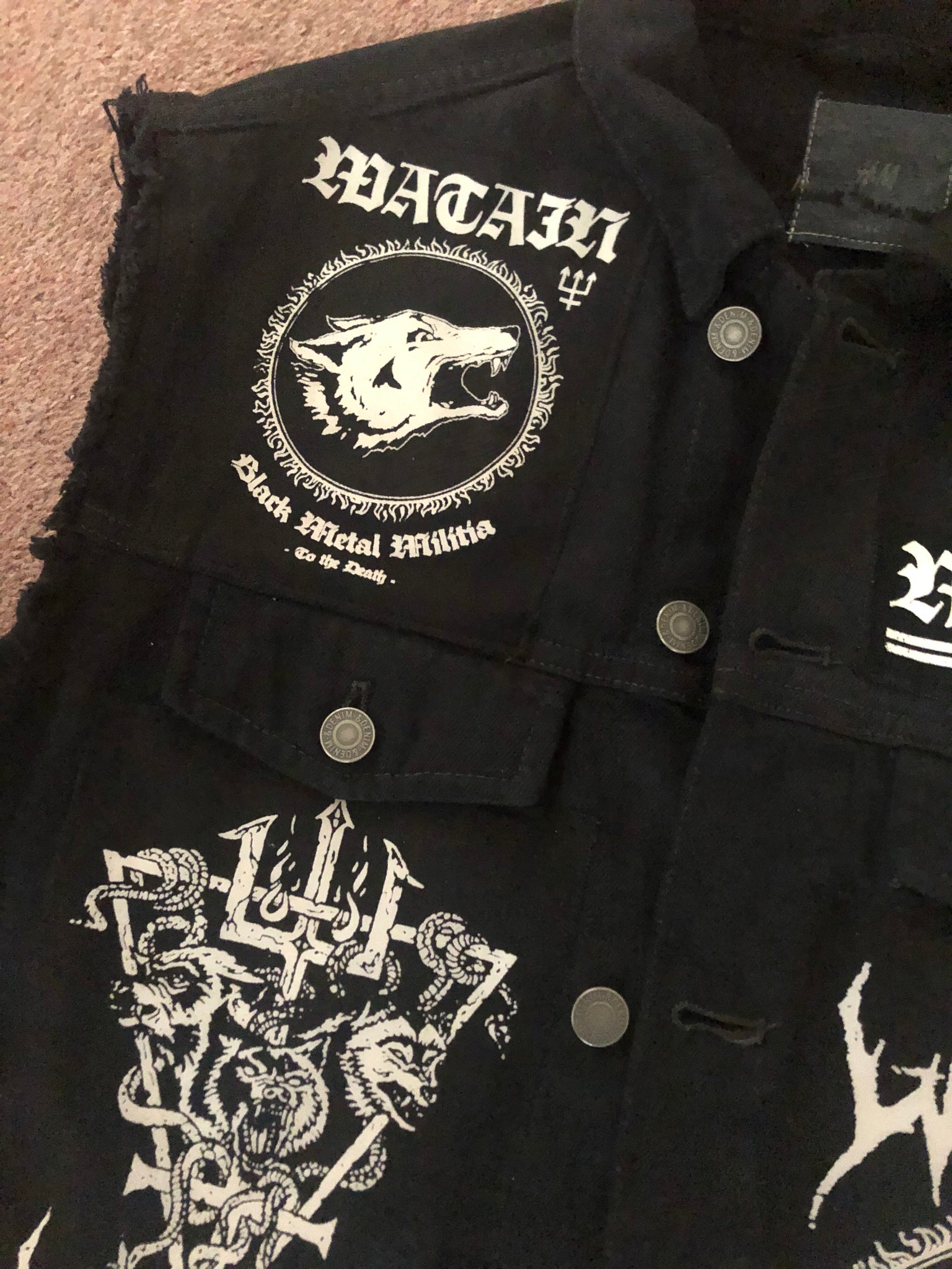 Black Denim Battle Jacket – Metal In The Blood