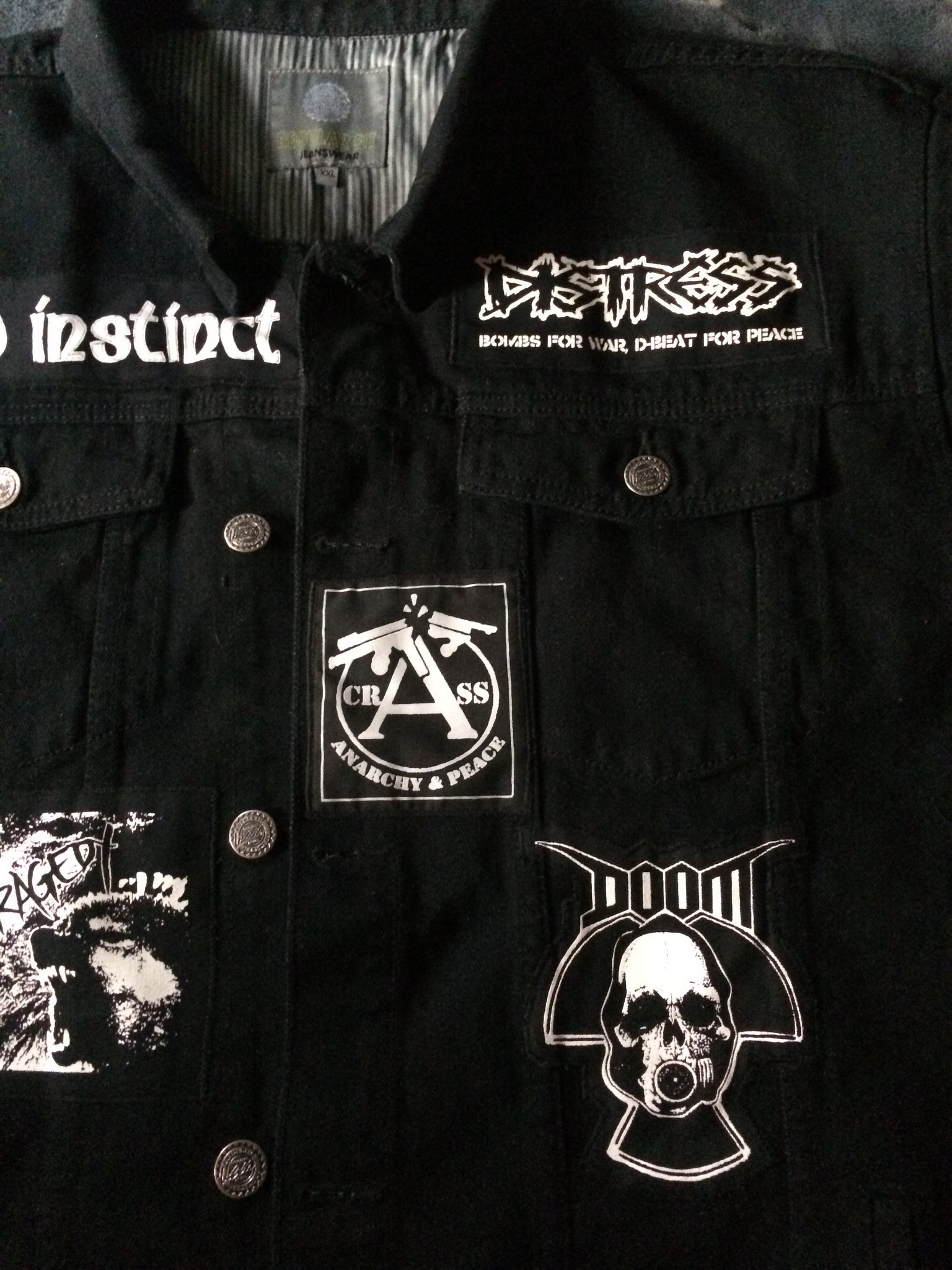 ERIC DRAIN OUTPOST  Denim jacket patches, Punk jackets, Heavy metal fashion