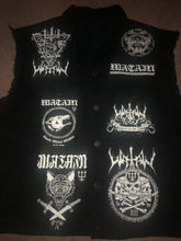 Load image into Gallery viewer, Total Watain Patch Battle Jacket Black Metal Denim Cut-Off Trident Wolf Eclipse To The Death FTW 13
