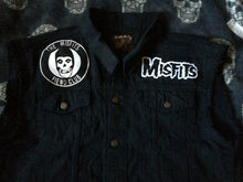 Load image into Gallery viewer, Misfits Fiend Club For Life Crimson Ghost Black Denim Vest Cut-Off Battle Jacket Horror Punk
