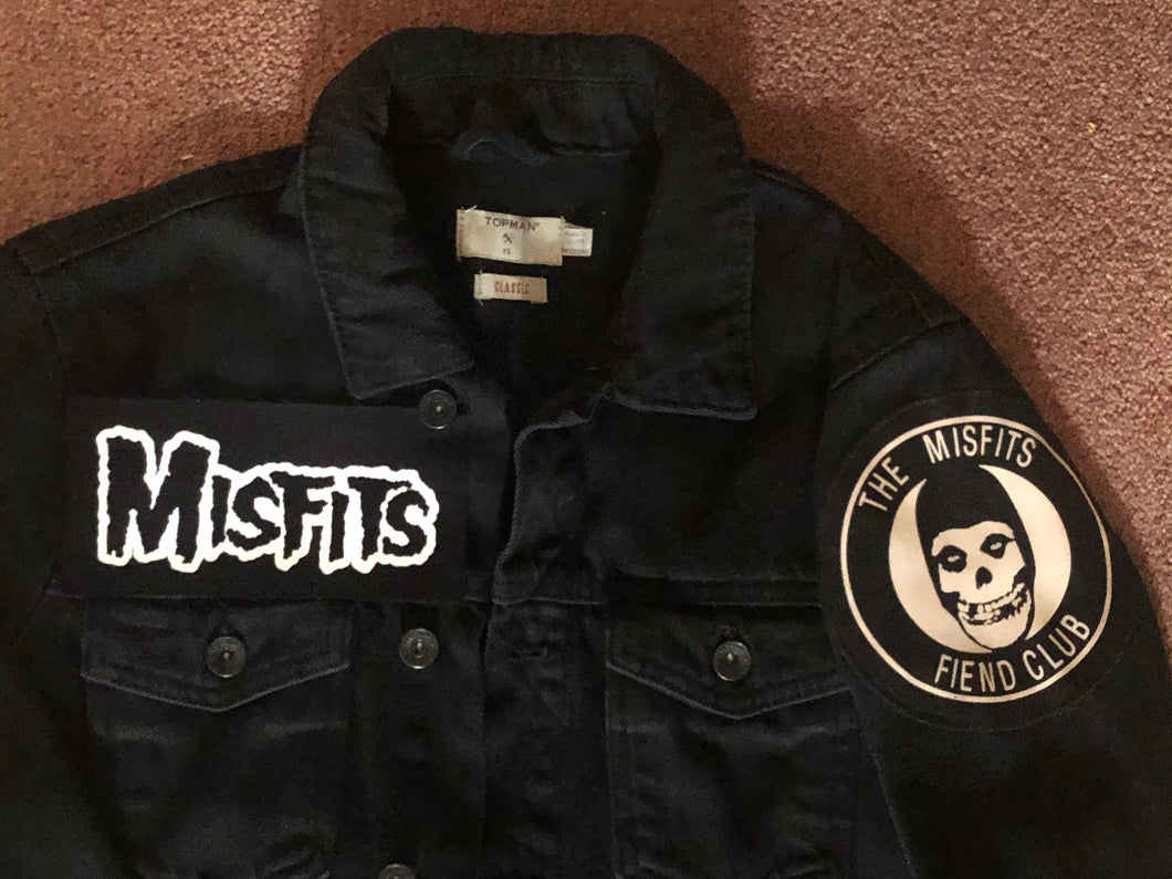 Misfits Fiend Club Black Denim Horror Business Punk Jacket Crimson Ghost Skull