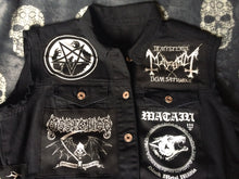 Load image into Gallery viewer, Black Metal Battle Jacket Cut-Off Denim Vest Watain Mayhem Bathory Darkthrone Dissection Venom
