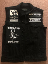 Load image into Gallery viewer, Bathory Hordes Rocker Patch Battle Jacket Cut-Off Denim Black Metal Quorthon Pentagram
