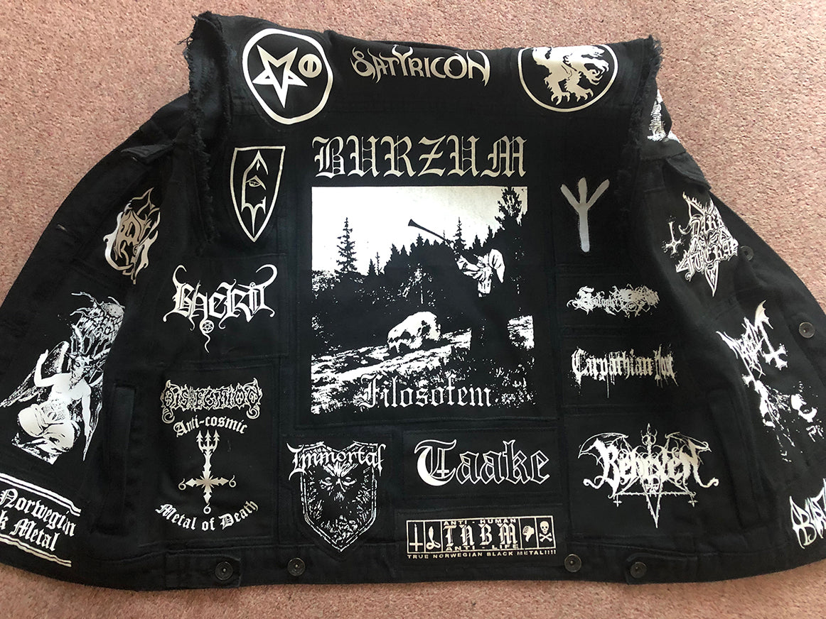 True Scandinavian Black Metal Battle Jacket Cut-Off Denim True Scandinavian Black Metal Battle Jacket Cut-Off Denim