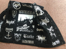 Load image into Gallery viewer, Black Metal Battle Jacket Cut-Off Denim Vest Burzum Mayhem Bathory Darkthrone Immortal Taake
