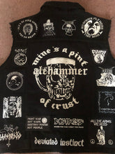 Load image into Gallery viewer, Crust Punk Anarchopunk Battle Jacket Cut-Off Denim Vest Doom Discharge Amebix Deviated Instinct Zounds
