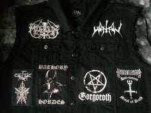 Load image into Gallery viewer, Black Metal Battle Jacket Cut-Off Denim Vest Darkthrone Watain Bathory Dissection Immortal
