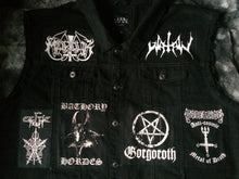 Load image into Gallery viewer, Black Metal Battle Jacket Cut-Off Denim Vest Darkthrone Watain Bathory Satyricon Immortal
