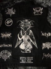 Load image into Gallery viewer, Black Metal Battle Jacket Cut-Off Denim Vest Darkthrone Watain Bathory Satyricon Immortal
