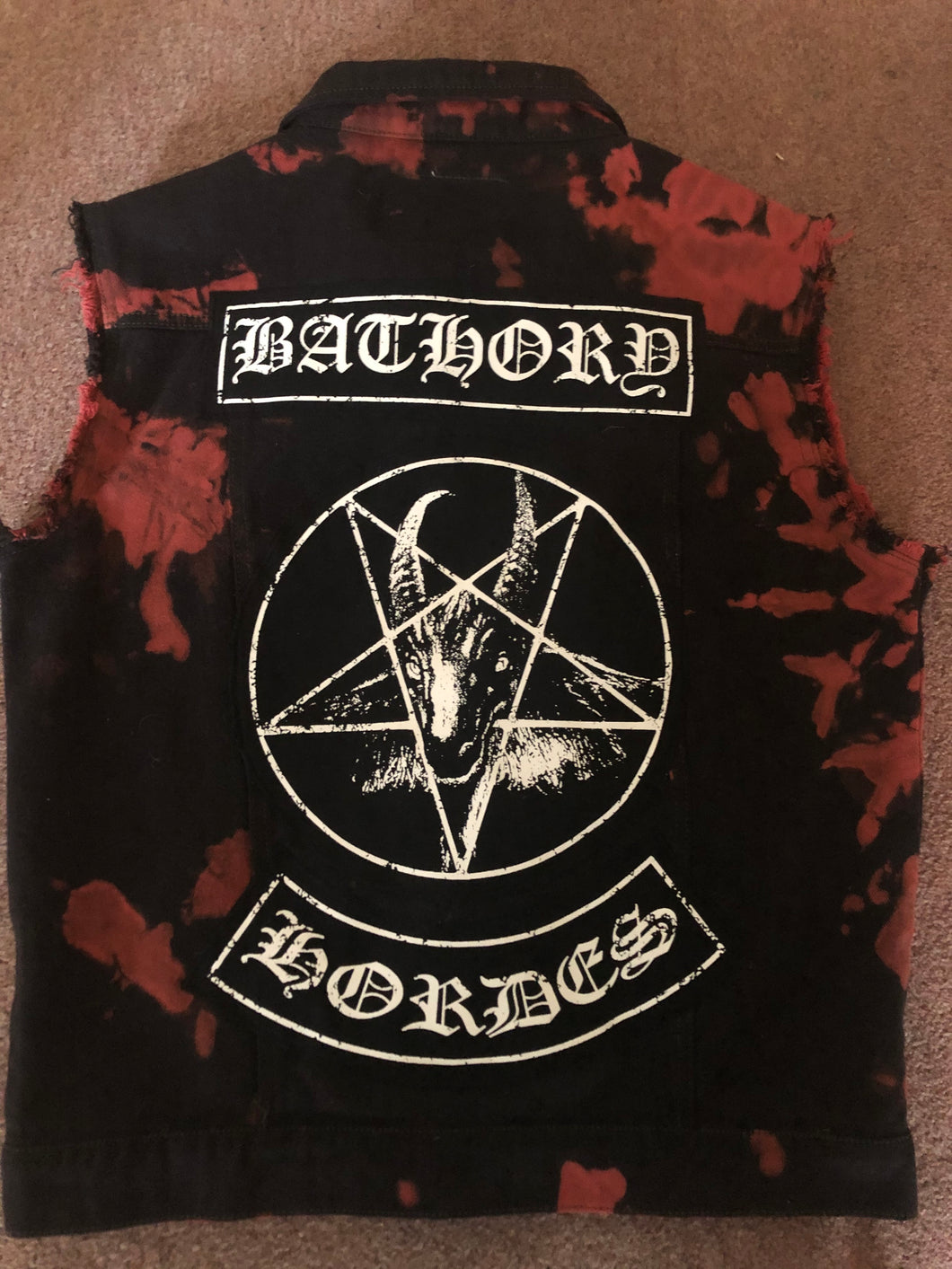 Bathory Hordes Rocker Patch Battle Jacket Blood Fire Death Edition Cut-Off Denim Black Metal
