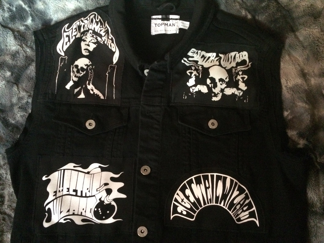 Electric Wizard Black Mass Black Denim Doom Metal Vest Cut-Off Battle Jacket Satanic Priestess