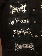 Load image into Gallery viewer, Black Metal Battle Jacket Cut-Off Denim Vest Bathory Hordes Rocker +10 Marduk Mayhem Emperor
