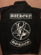 Load image into Gallery viewer, Black Metal Battle Jacket Cut-Off Denim Vest Bathory Hordes Rocker +10 Marduk Mayhem Emperor
