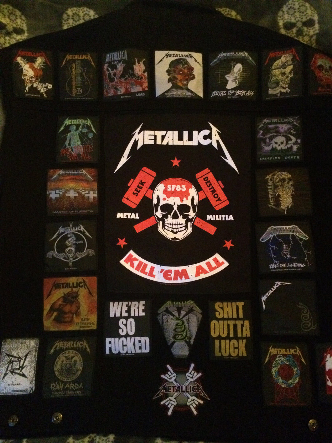 Metallica Fully Loaded Patch Vest Denim Cut-Off Thrash Metal Battle Jacket
