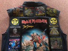 Load image into Gallery viewer, Fully Laden Iron Maiden: Trooper Edition Patch Denim Cut-Off Battle Jacket
