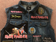 Load image into Gallery viewer, Fully Laden Iron Maiden: Trooper Edition Patch Denim Cut-Off Battle Jacket
