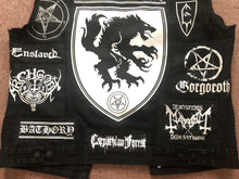 Load image into Gallery viewer, Legion Werewolf X Wolves Of Satan Black Metal Battle Jacket Cut-Off Denim Vest Satanic Warmaster Watain
