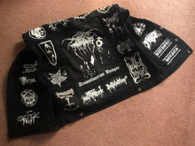 Load image into Gallery viewer, Black Metal Battle Jacket Cut-Off Denim Vest Darkthrone Marduk Mayhem Emperor Dimmu Borgir
