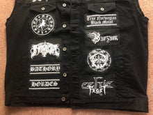 Load image into Gallery viewer, Black Metal Battle Jacket Cut-Off Denim Vest Darkthrone Marduk Mayhem Emperor Dimmu Borgir
