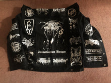Load image into Gallery viewer, Black Metal Battle Jacket Cut-Off Denim Vest Darkthrone Marduk Mayhem Emperor Dimmu Borgir
