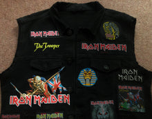 Load image into Gallery viewer, Fully Laden Iron Maiden: Trooper Black Ops Edition Patch Denim Cut-Off Battle Jacket
