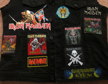 Load image into Gallery viewer, Fully Laden Iron Maiden: Trooper Black Ops Edition Patch Denim Cut-Off Battle Jacket
