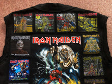 Load image into Gallery viewer, Fully Laden Iron Maiden: Trooper Black Ops Edition Patch Denim Cut-Off Battle Jacket
