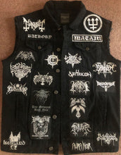 Load image into Gallery viewer, Your Personal Black Metal Patch Collection/Selection Cut-Off Denim Battle Jacket Vest
