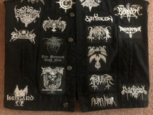 Load image into Gallery viewer, Your Personal Black Metal Patch Collection/Selection Cut-Off Denim Battle Jacket Vest
