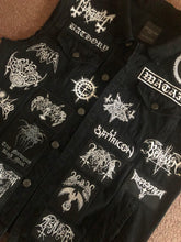 Load image into Gallery viewer, Your Personal Black Metal Patch Collection/Selection Cut-Off Denim Battle Jacket Vest
