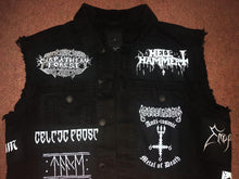 Load image into Gallery viewer, Black Metal Battle Jacket Cut-Off Denim Vest Darkthrone Bathory Marduk Mayhem Venom
