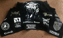 Load image into Gallery viewer, Black Metal Battle Jacket Cut-Off Denim Vest Darkthrone Bathory Marduk Mayhem Venom
