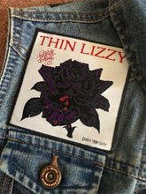 Load image into Gallery viewer, Thin Lizzy Black Rose Womens&#39; Denim Cut-Off Waistcoat Phil Lynott Silouette
