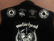 Load image into Gallery viewer, Motörhead Road Crew Denim Vest Cut-Off Battle Jacket Born To Lose Live To Win Ace Of Spades
