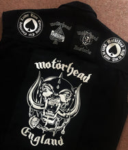 Load image into Gallery viewer, Motörhead Road Crew Denim Vest Cut-Off Battle Jacket Born To Lose Live To Win Ace Of Spades
