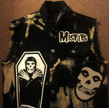 Load image into Gallery viewer, Misfits Tie-Bleach Horror Business Denim Punk Cut-Off Crimson Ghost Fiend Club
