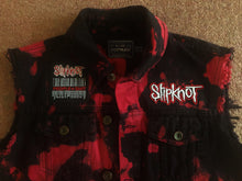 Load image into Gallery viewer, Slipknot Barcode Maggot Crest Blood Tie-Dye Edition Cut-Off Denim Jacket
