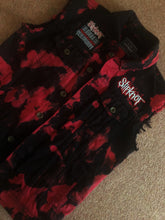 Load image into Gallery viewer, Slipknot Barcode Maggot Crest Blood Tie-Dye Edition Cut-Off Denim Jacket
