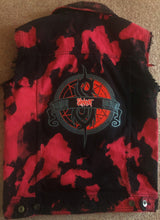 Load image into Gallery viewer, Slipknot Barcode Maggot Crest Blood Tie-Dye Edition Cut-Off Denim Jacket
