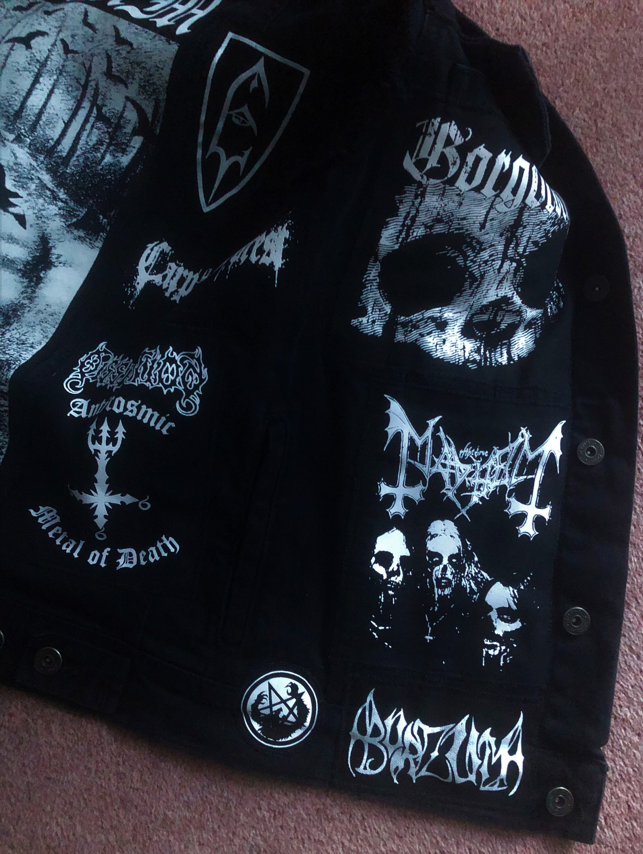 True Scandinavian Black Metal Battle Jacket Cut-Off Denim True Scandinavian Black Metal Battle Jacket Cut-Off Denim