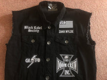 Load image into Gallery viewer, Black Label Society Doom Crew Rocker Patch Set Battle Jacket Cut-Off Denim BLS GIFD
