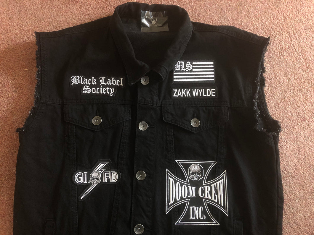Black Label Society Doom Crew Rocker Patch Set Battle Jacket Cut-Off Denim BLS GIFD