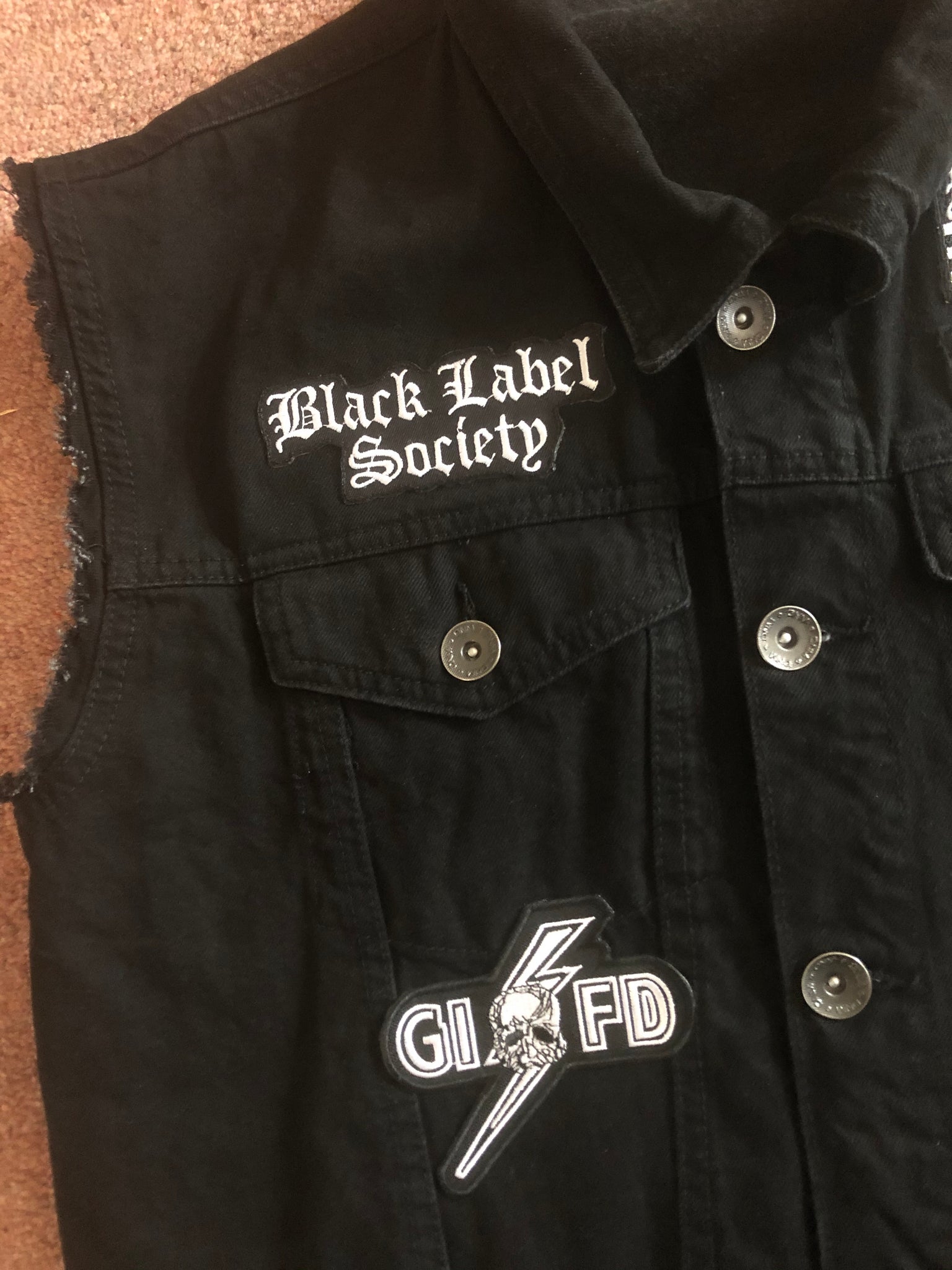 Black Label Society Doom Crew Vest, Men Gothic Biker Leather Vest