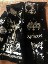 Load image into Gallery viewer, Black Metal Battle Jacket Cut-Off Denim Vest Mayhem De Mysteriis Dom Sathanas
