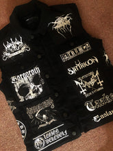 Load image into Gallery viewer, Black Metal Battle Jacket Cut-Off Denim Vest Bathory Dissection Watain Darkthrone Mayhem
